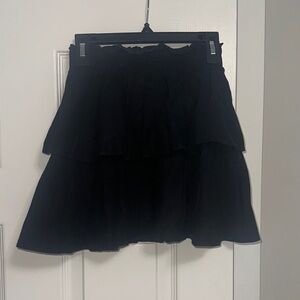 Princess Polly Elegant Black Tiered Mini Skirt